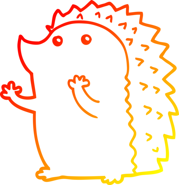 Bir insan tarafından çizilmiş bir kirpinin sıcak çizgi çizimi