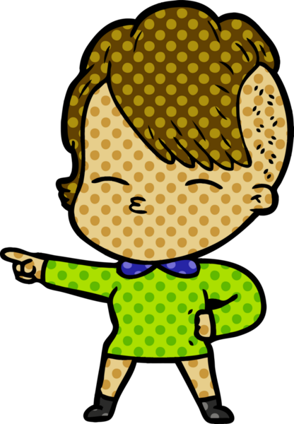 Bir insan tarafından çizilmiş şaşı çizgi film kızı.