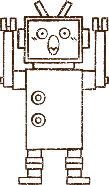 Robot Kömür Bir insan tarafından çizilmiş