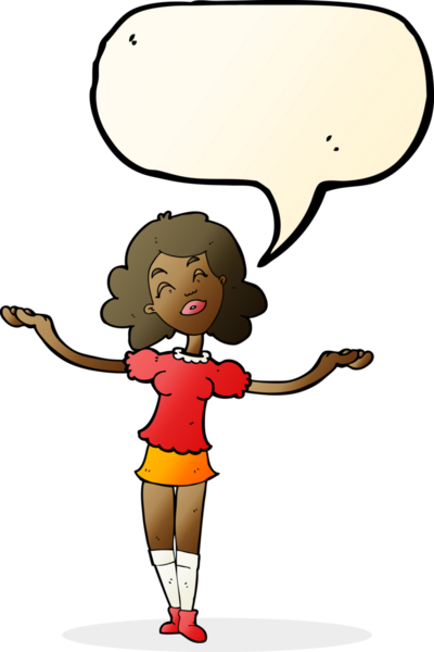 Çizgi filmdeki kadın bir insan tarafından çizilen konuşma balonuyla övgü topluyor