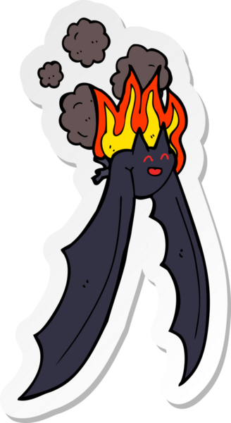 Bir insan tarafından çizilmiş ürkütücü bir yarasanın çıkartması.