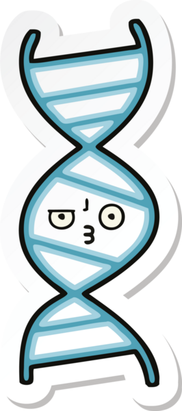 Bir insan tarafından çizilmiş şirin bir DNA ipliğinin çıkartması.