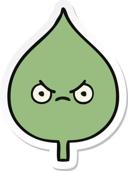 Bir insan tarafından çizilmiş sevimli bir çizgi film yaprağının çıkartması.