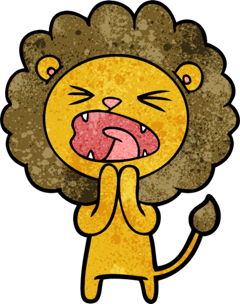 Bir insan tarafından çizilmiş çizgi film aslanı duası