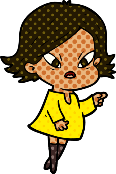 Çizgi film bir insan tarafından çizilmiş stresli kadın.