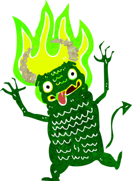 Bir insan tarafından çizilmiş karikatür iblisi