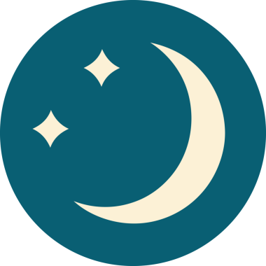 Bir insanın çizdiği ikonik ay ve yıldız dövmesi.