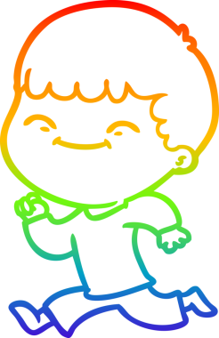 gökkuşağı gradyan çizgi çizimi bir insan tarafından çizilmiş mutlu bir çocuk