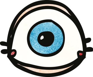 Bir insan tarafından çizilmiş mavi göz.