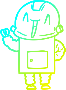 Bir insan tarafından çizilmiş soğuk gradyan robot çizimi