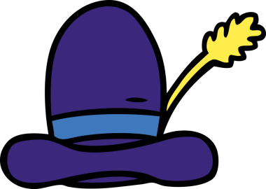 Bir insan tarafından çizilmiş bir çiftçi şapkası.