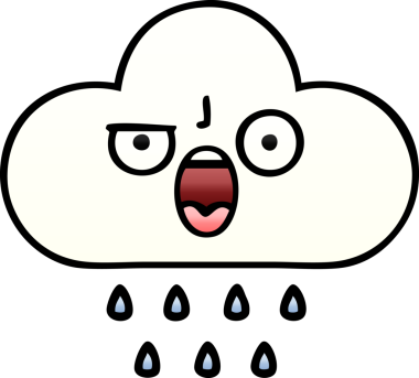 Bir insan tarafından çizilen yağmur bulutunun gölgeli çizimi