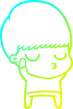 Bir çizgi film karakteri çizen soğuk gradyan bir çocuk bir insan tarafından çizilmiş.