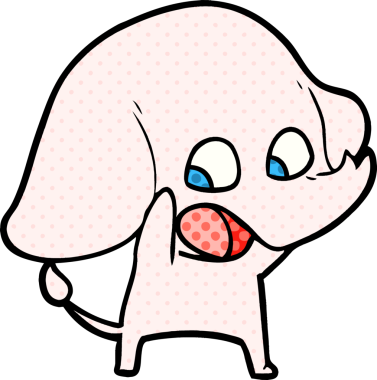 Bir insan tarafından çizilmiş şirin bir fil.