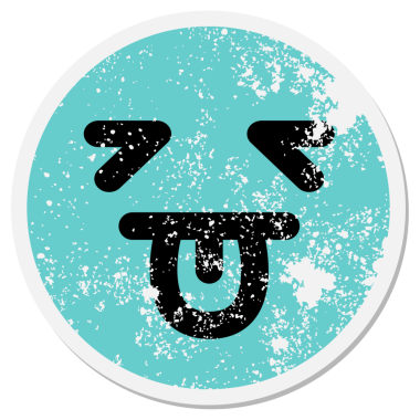 Bir insan tarafından çizilmiş yorgun bir yüz çemberi.