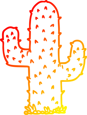 Bir insan tarafından çizilmiş bir kaktüsün sıcak çizgi çizimi