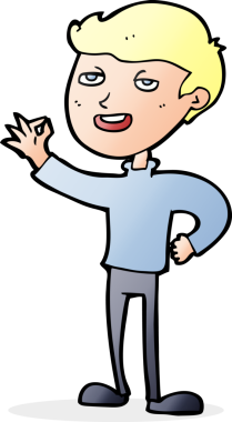 Çizgi filmci bir insan tarafından çizilmiş mükemmel bir jest yapıyor.