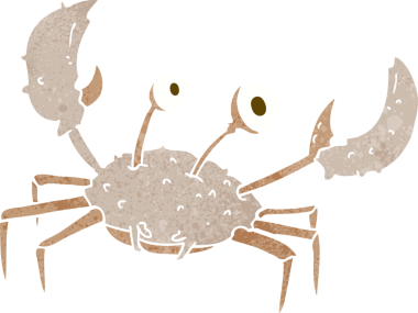 Bir insan tarafından çizilmiş yengeç.