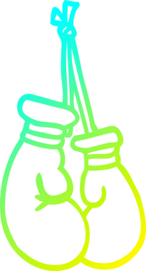 Bir insan tarafından çizilmiş bir çizgi film boks eldiveninin soğuk gradyan çizimi