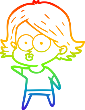 Gökkuşağı gradyan çizimi Bir insan tarafından çizilen çizgi film kızı