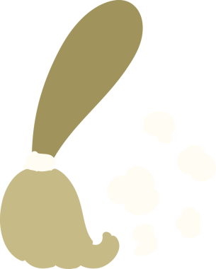 Bir insan tarafından çizilmiş geleneksel süpürge sopası.