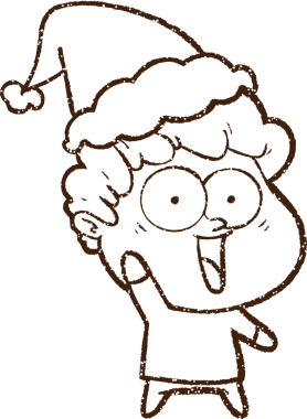 Bir insan tarafından çizilmiş Noel Adamı Kömürü