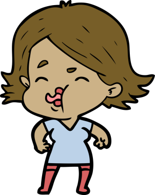 Bir insan tarafından çizilen karikatür kızı.