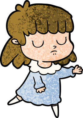 Bir insan tarafından çizilmiş ilgisiz bir kadın çizgi filmi.