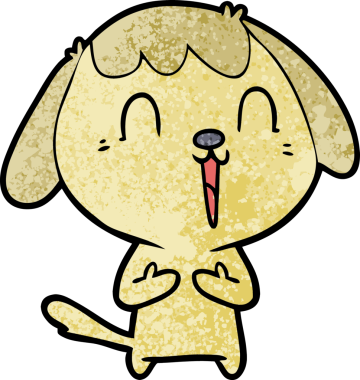 Bir insan tarafından çizilmiş şirin bir çizgi film köpeği.