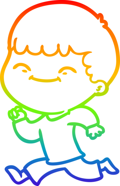 gökkuşağı gradyan çizgi çizimi bir insan tarafından çizilmiş mutlu bir çocuk