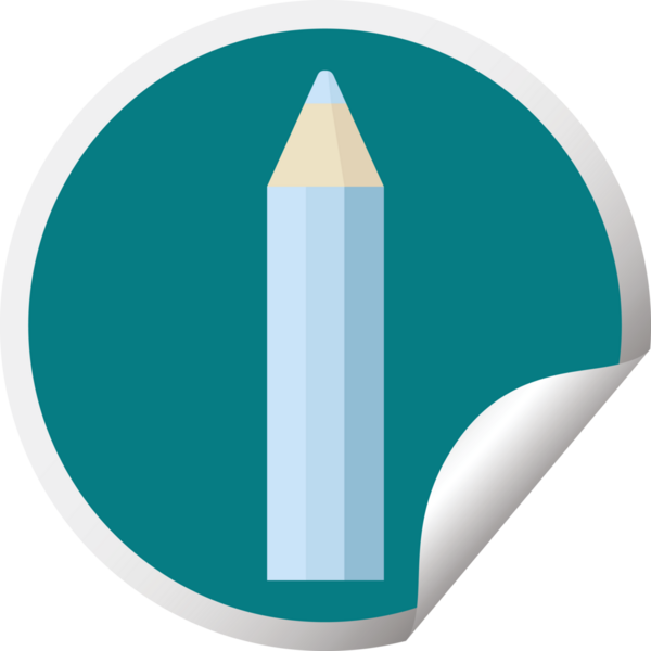 Bir insan tarafından çizilmiş mavi renkli kalem grafik vektör çizim dairesel etiketi