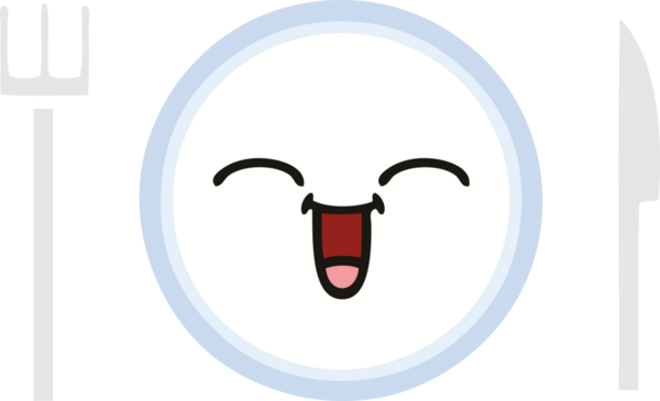 Bir insan tarafından çizilmiş yemek tabağının düz renkli retro karikatürü