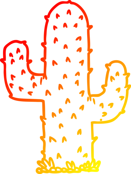 Bir insan tarafından çizilmiş bir kaktüsün sıcak çizgi çizimi