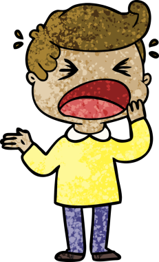 Bir insan tarafından çizilmiş bağıran adam çizgi filmi.