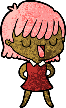 Bir insan tarafından çizilmiş karikatür kadın.