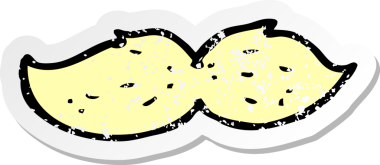 Bir insan tarafından çizilmiş bir çizgi film bıyığının gerilemiş çıkartması.