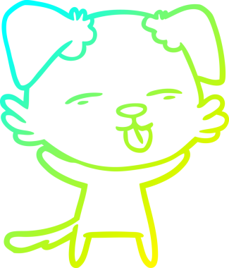 Bir insan tarafından çizilmiş bir çizgi film köpeğinin soğuk çizgi çizimi.