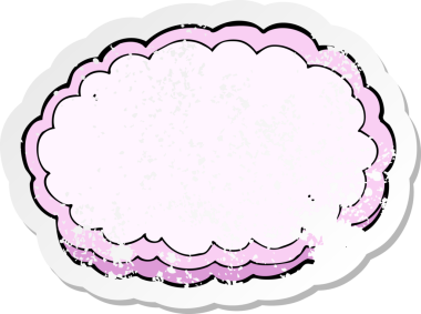 Bir insan tarafından çizilmiş karikatür dekoratif bulutunun gerilemiş yapıştırması.