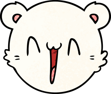 Bir insan tarafından çizilmiş mutlu kutup ayısı karikatürü