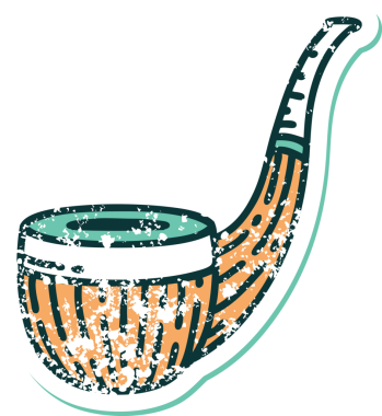 Bir insan tarafından çizilen sigara tiryakisi piposunun sembolik dövmeli görüntüsü