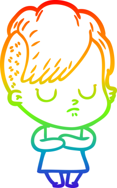 gökkuşağı gradyan çizimi bir insan tarafından çizilmiş bir karikatür kadın