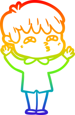 Gökkuşağı gradyanı çizimi Bir insan tarafından çizilmiş tuhaf bir çizgi