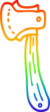 gökkuşağı gradyan çizgi çizimi bir insan tarafından çizilmiş uzun balta