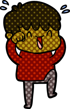 Bir insan tarafından çizilmiş gülen çocuk.