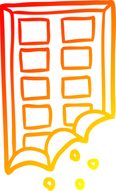 Bir insan tarafından çizilmiş bir çikolata çubuğunun sıcak gradyan çizimi