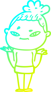 Bir insan tarafından çizilmiş bir karikatür kadın çizimi.