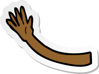 Bir insan tarafından çizilmiş bir karikatür kolunun çıkartması.