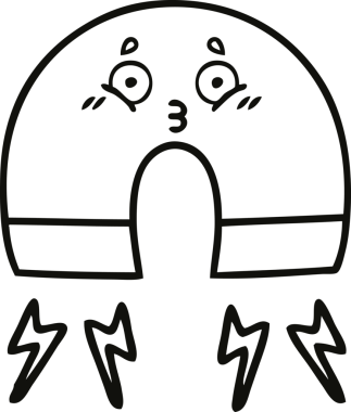 Bir insan tarafından çizilmiş mıknatıs çizimi