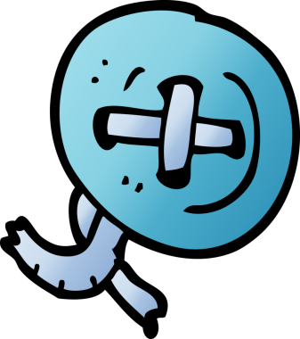 bir insan tarafından çizilmiş eski bir karalama düğmesi