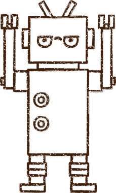 Robot Kömür Bir insan tarafından çizilmiş